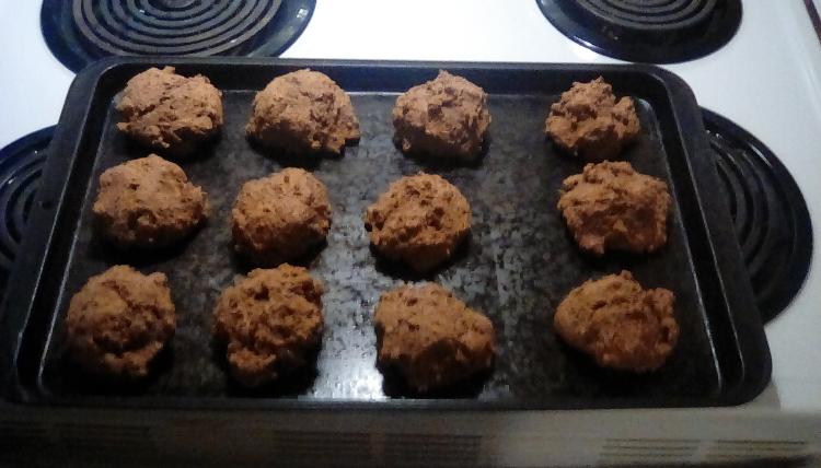 Whole wheat biscuits with vegetable powders.